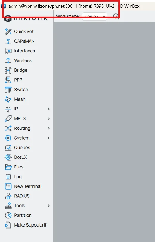 Winbox connecté à distance